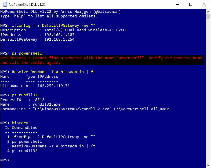 Rundll32 feature of NoPowerShell used to bypass application whitelisting
